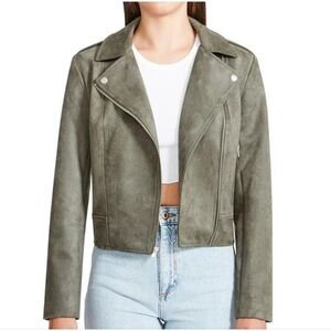 BB Dakota by Steve Madden | Green Faux Suede Moto Jacket, Size S